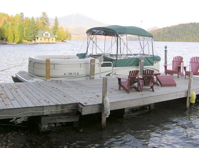 dock Adirondack Lake Placid New
                    York vacation waterfront lakefront rental property
                    house home camp