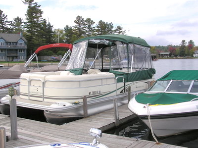 Poonton Boat at
                  Paradox Dock Adirondack Lake Placid New York vacation
                  waterfront lakefront rental property house home camp