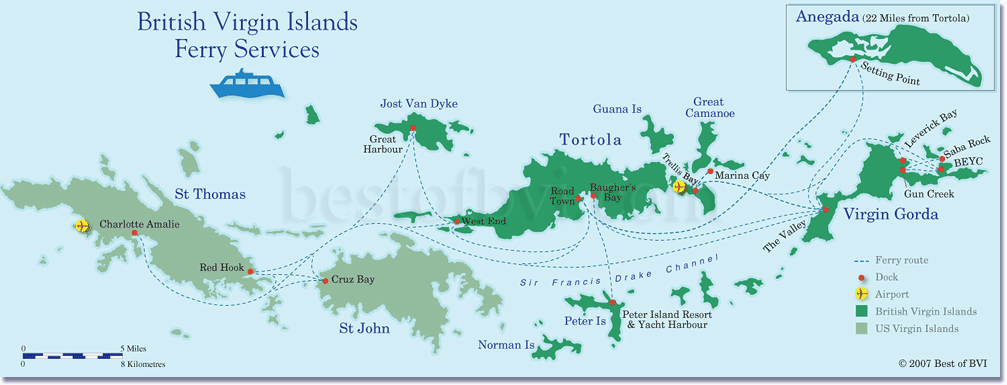 BVI Ferry Map